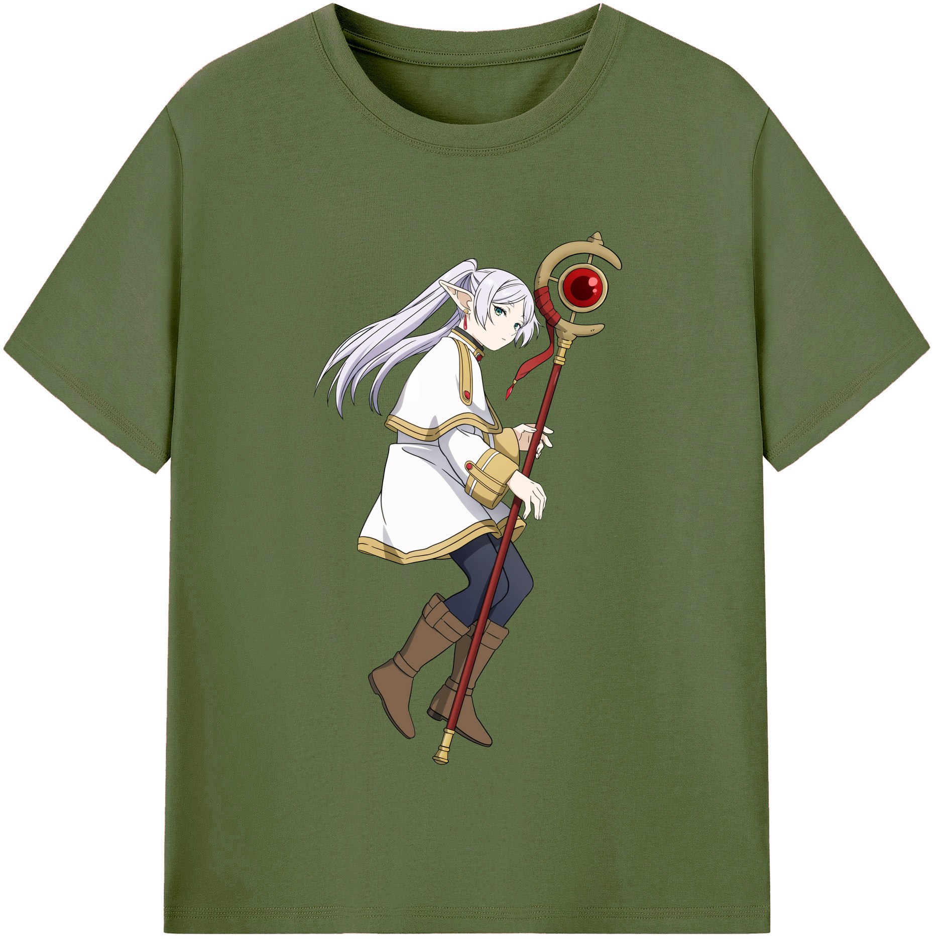 （画像用） 葬送のフリーレン Frieren 綿100％半袖Tシャツ（フロントプリント）